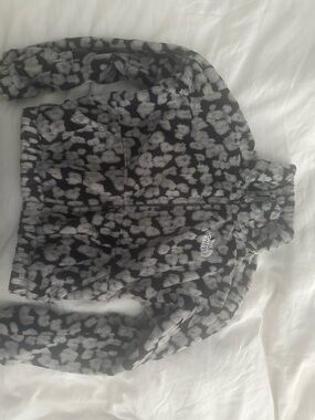 The North Face Black and Gray Sherpa Hoodie
